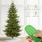 Glitzhome® 7.5ft Pre-Lit Green Upward Slim Fir Artificial Christmas Tree, Multicolor LED Lights